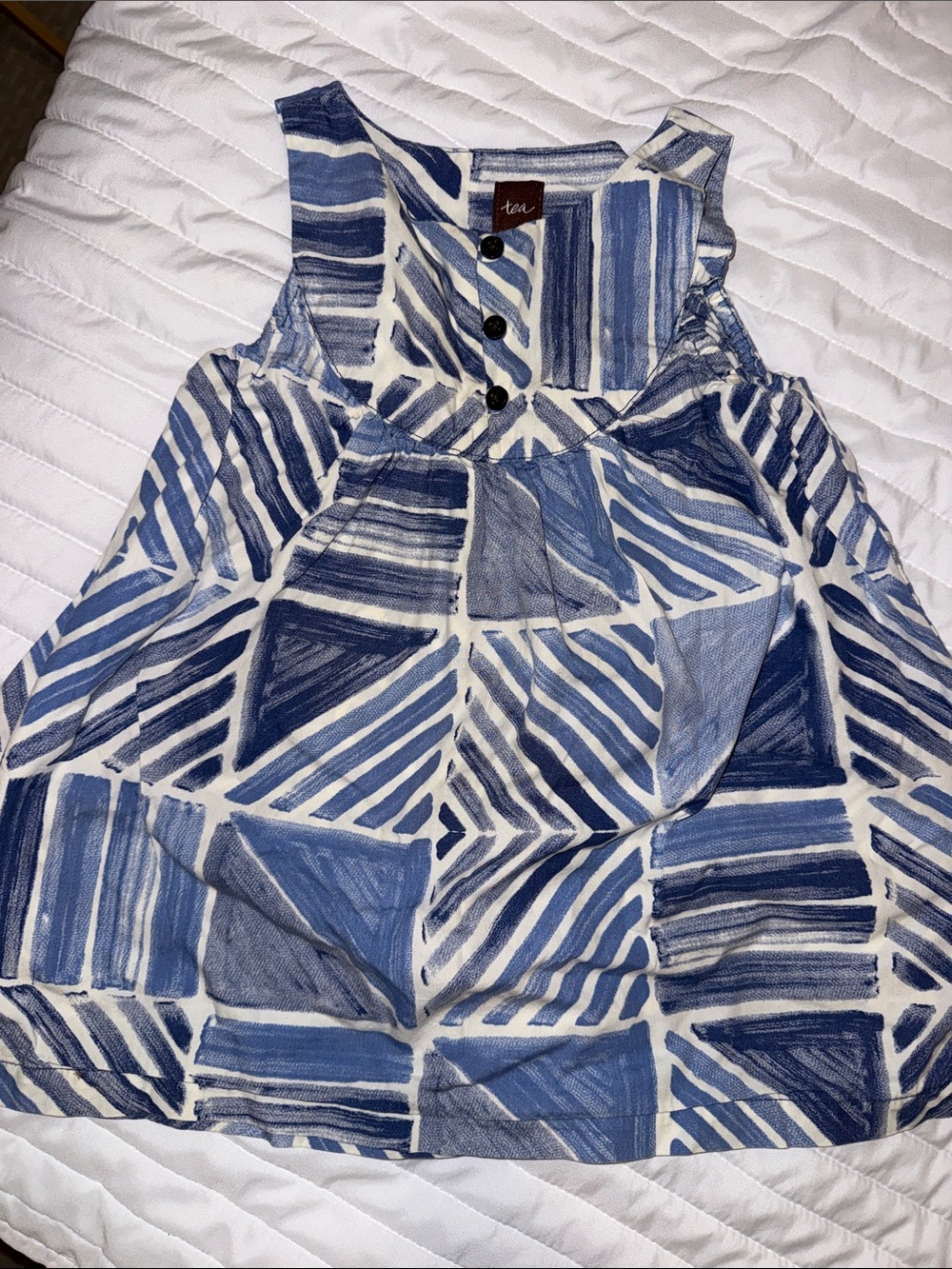 Tea Collection Blue Abstract Print Sleeveless Top Girls 3T